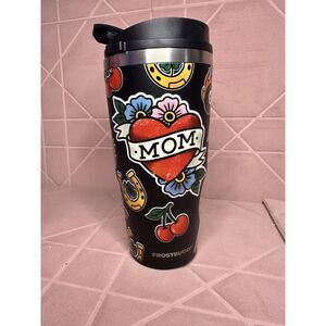 Frost Buddy To-Go Buddy 32oz Mom Tattoo Tumbler Black Insulated Travel Cup NEW